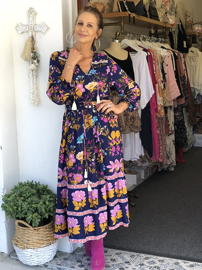 Orla Maxi Dress - Navy Floral