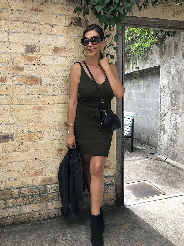 Ellie Knit Dress - Khaki