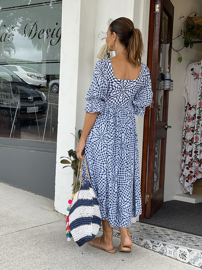 Goddess Midi Dress - Navy Star
