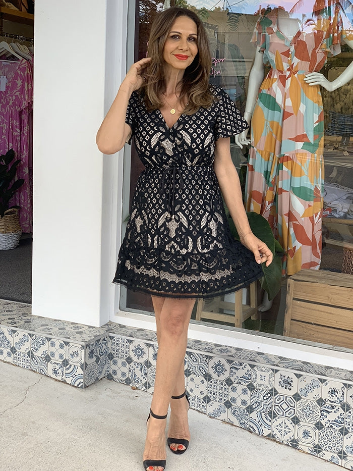 Bellarosa Lace Dress - Black