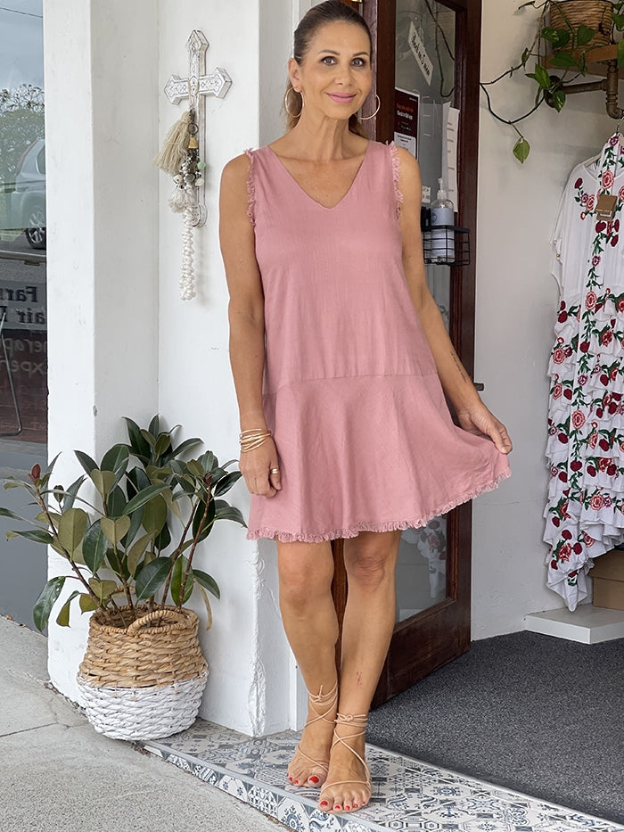 Layla Dress - Dusky Pink