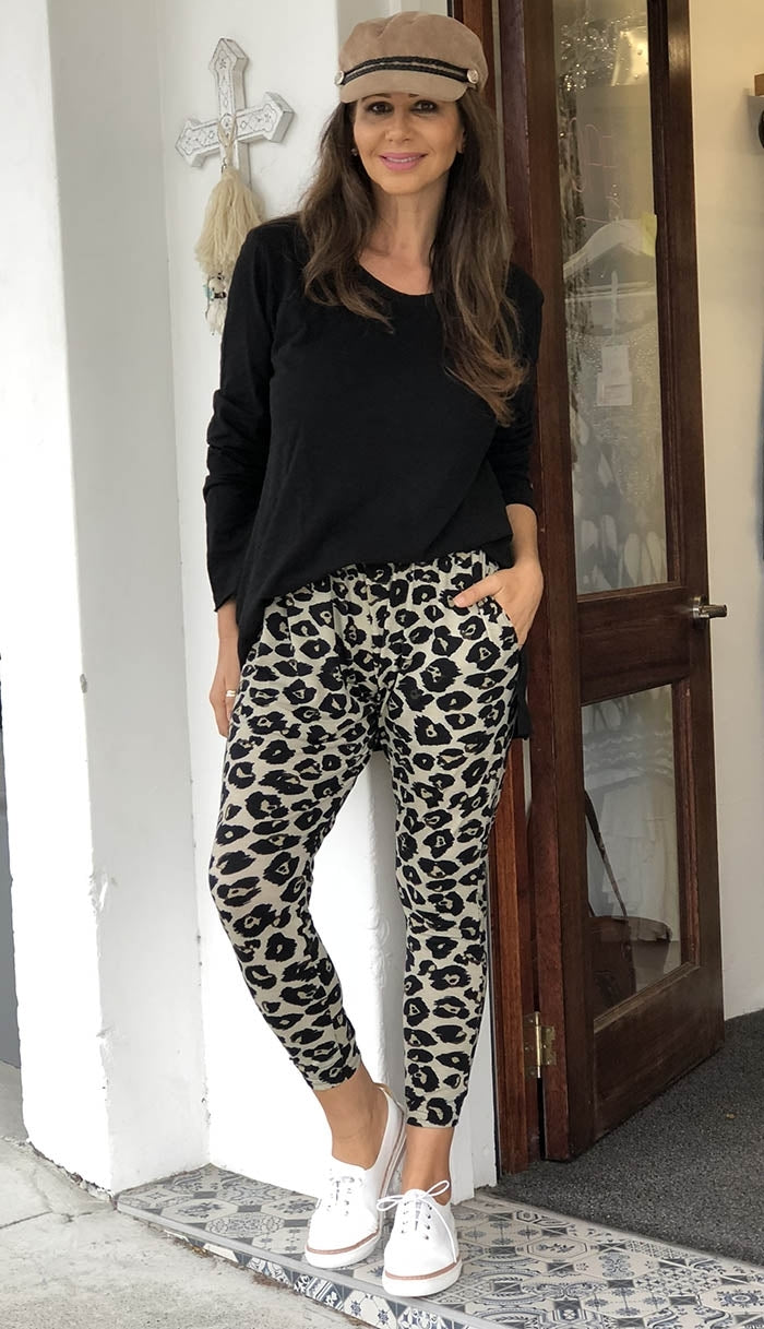 Khaki Leopard Pants