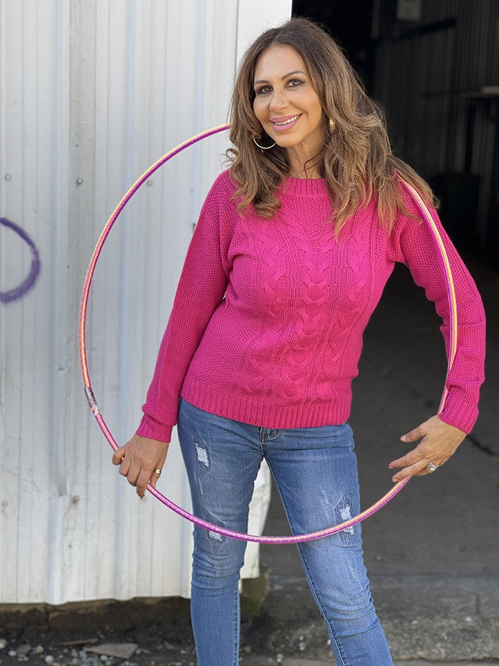 Cable Knit - Hot Pink