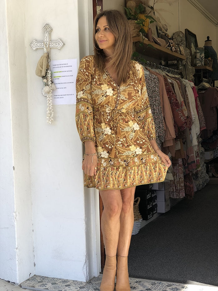 Sierra Dress - Tan Floral