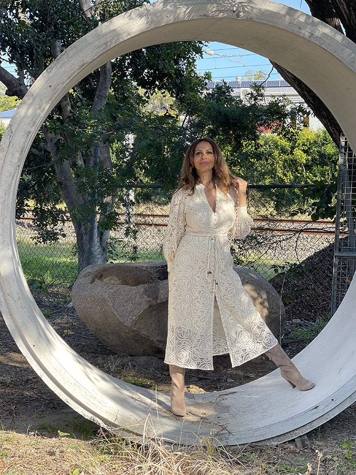 Irina Belted Long Dress