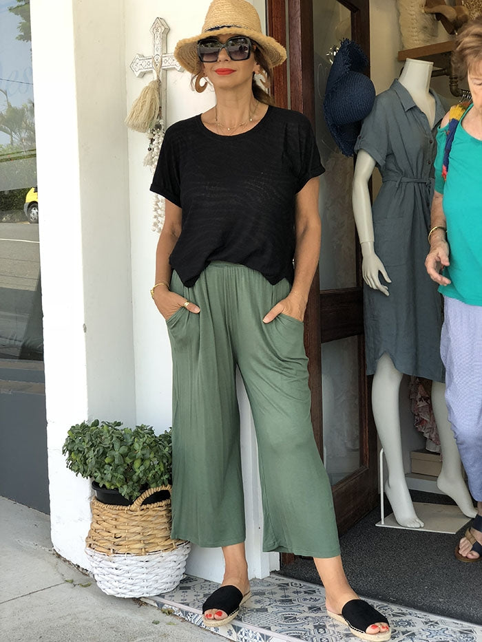 Dublin Cropped Pants - Olive