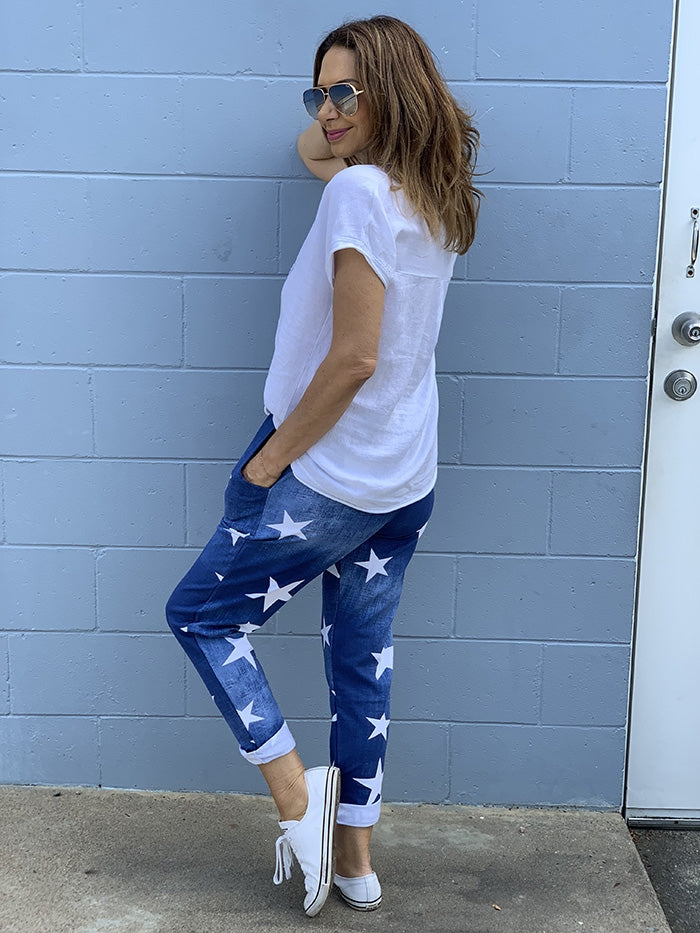 Denim Star Pants
