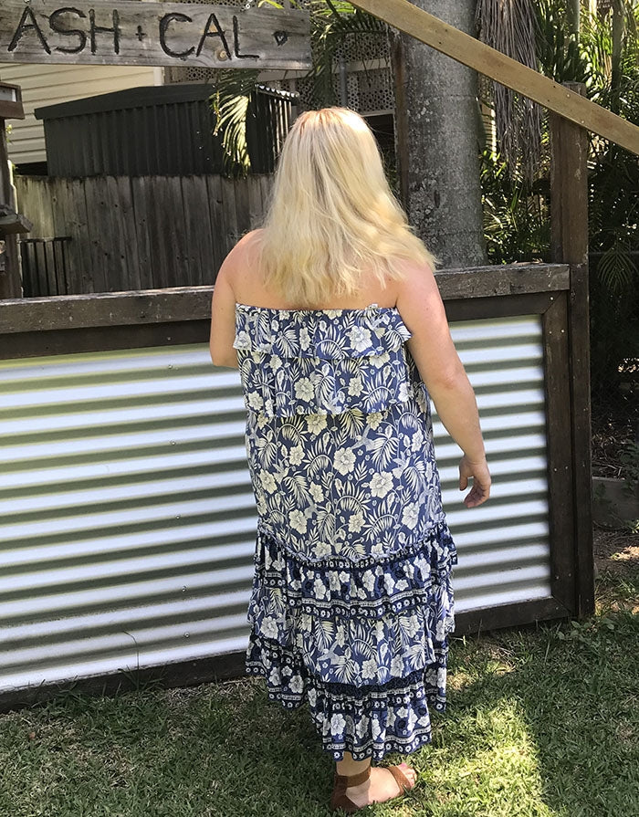 Channa OTS Dress - Navy