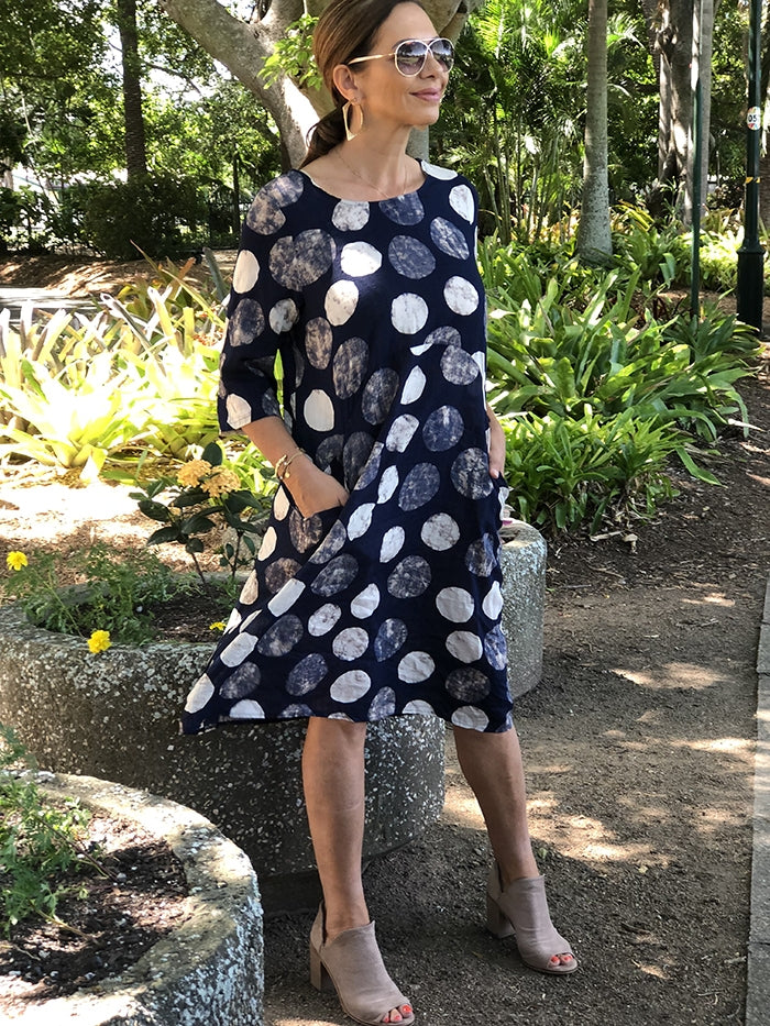 Navy Dot Dress