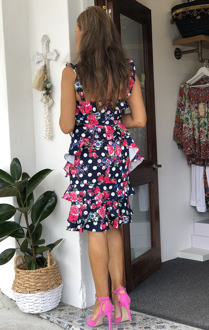 Peony Polka Dress