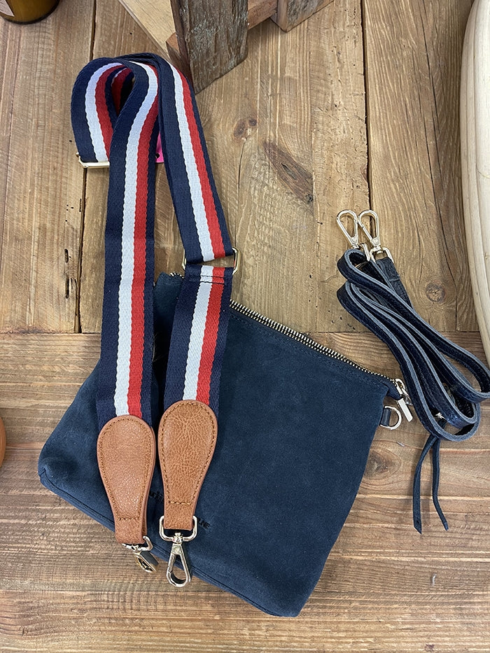 Alexis Crossbody Bag - Navy Suede