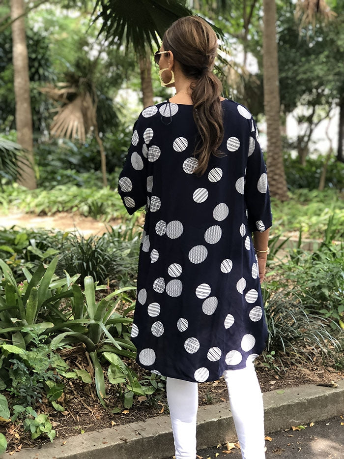 Circular Top - Navy Spot