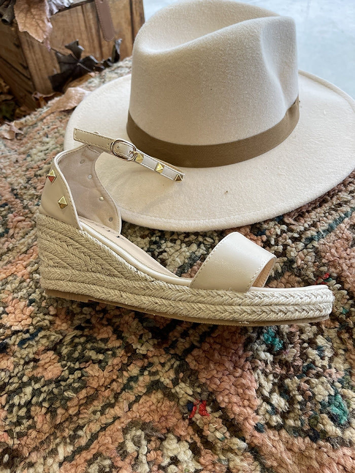 Studded Espadrille - Cream