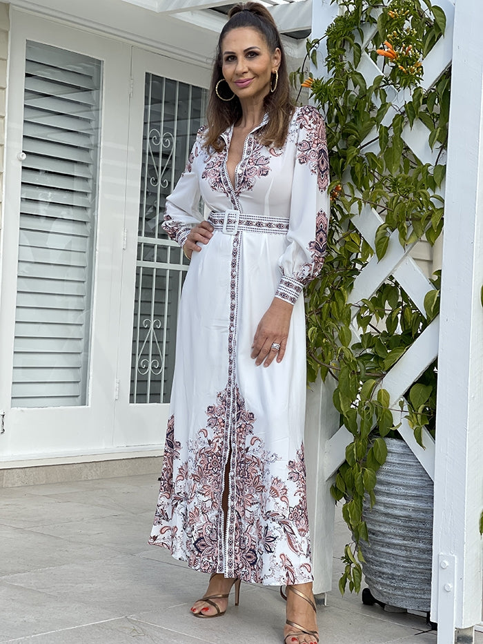 Haliana Long Dress - White