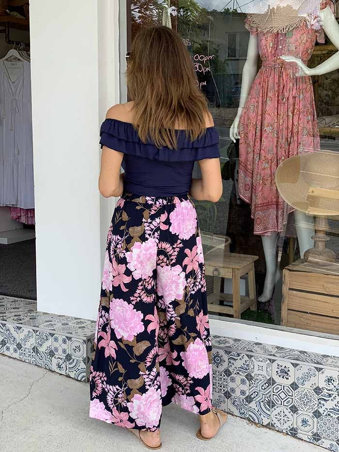 Navy Wildbloom Pants