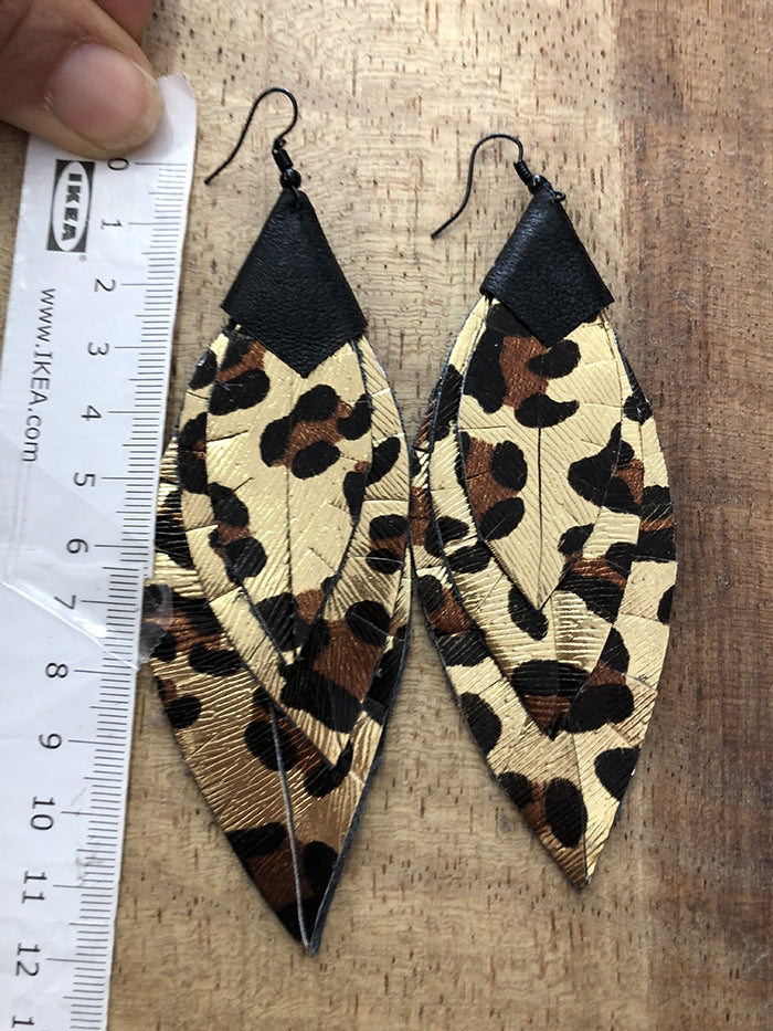 Leopard Leaf Earrings