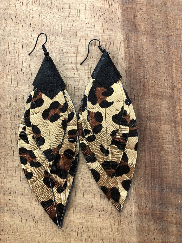 Leopard Leaf Earrings