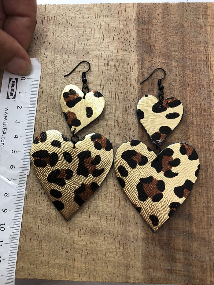 Leopard Heart Earrings