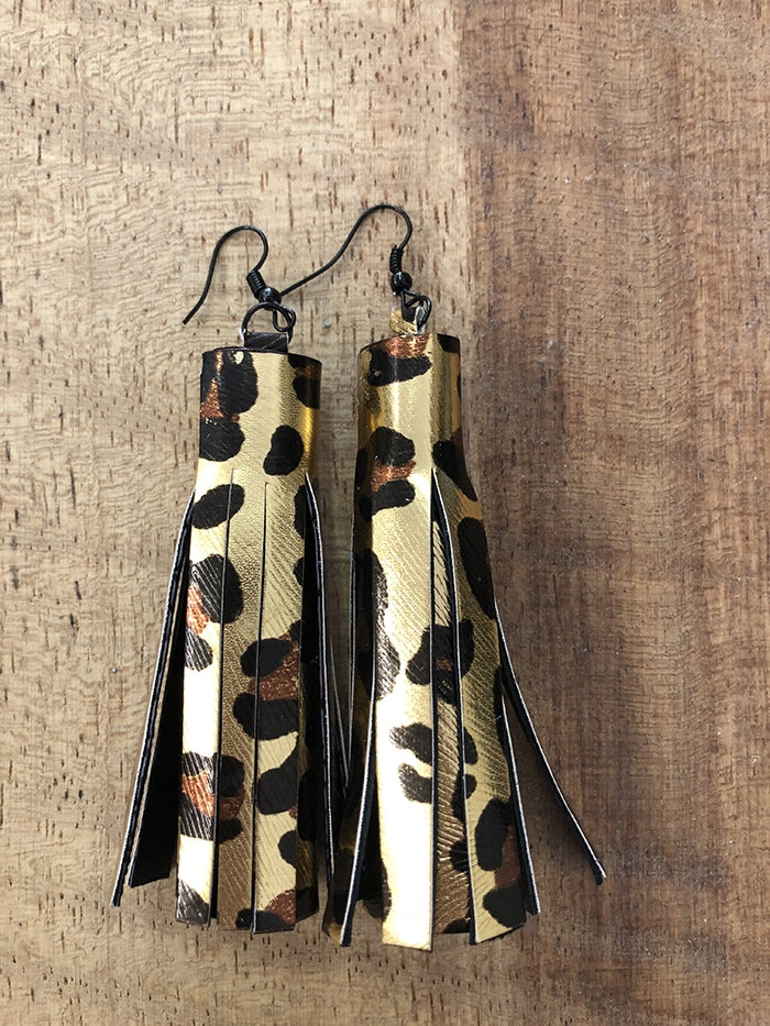 Leopard Tassel Earrings