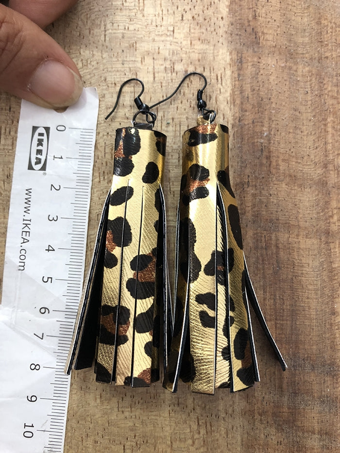Leopard Tassel Earrings