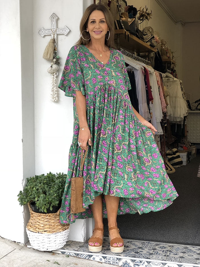 Freedom Dress - Green Floral