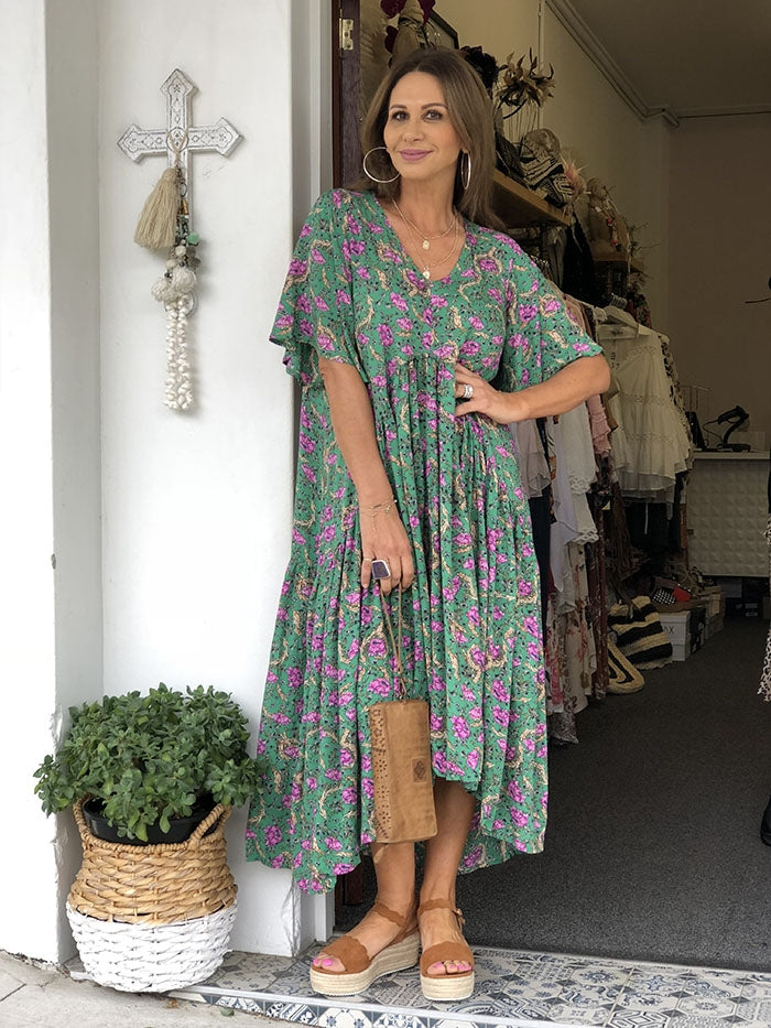 Freedom Dress - Green Floral