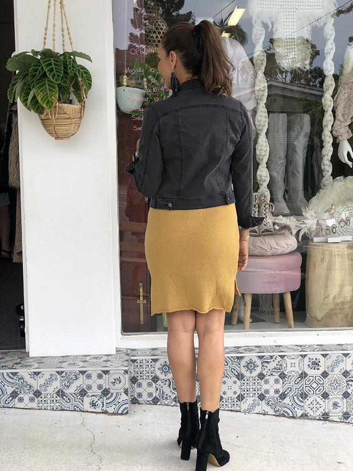 Ellie Knit Dress - Mustard