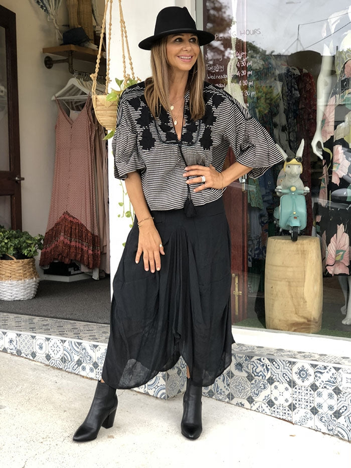 Black Flowing Skirt