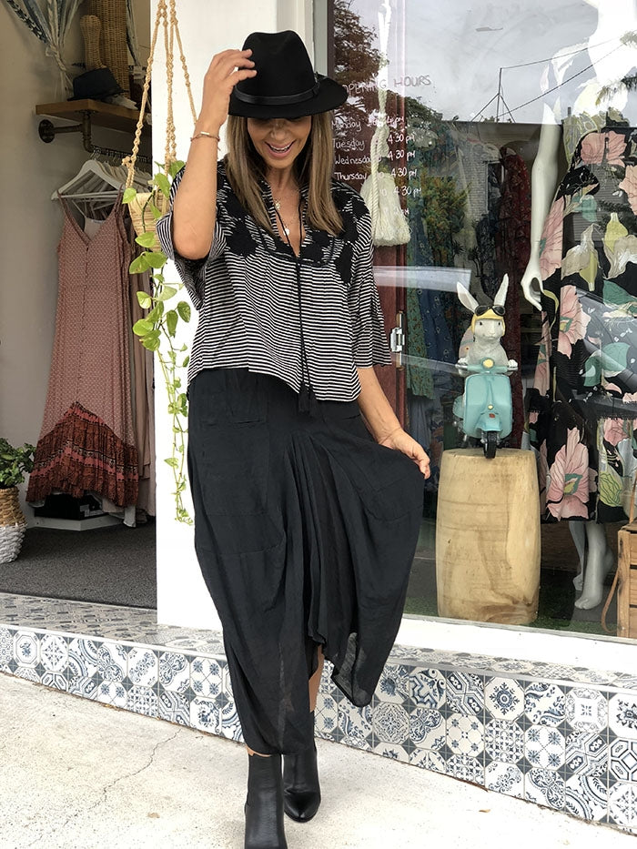 Black Flowing Skirt