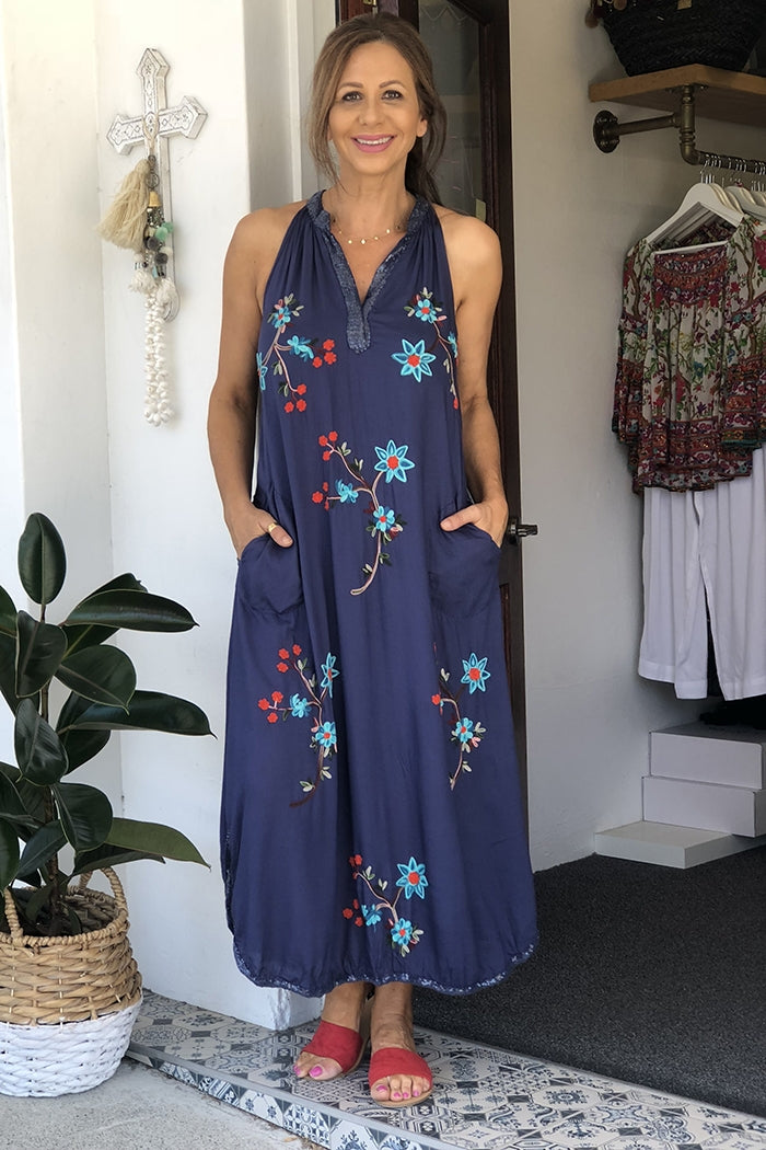 Kyoto Maxi Dress - Navy