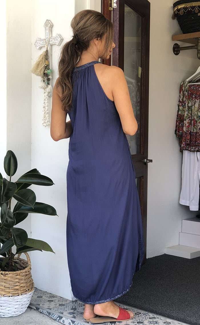 Kyoto Maxi Dress - Navy