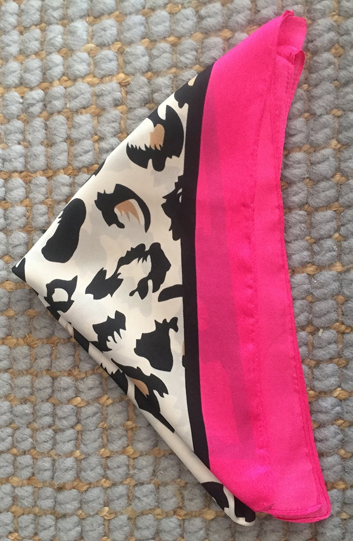 Leopard Scarf - Pink Trim