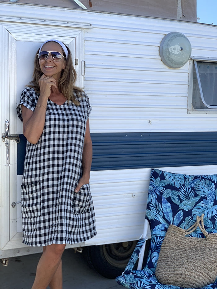 Pocket Check Dress