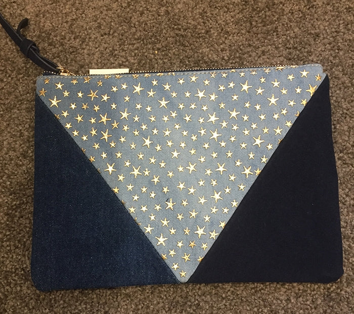 Denim Star Clutch