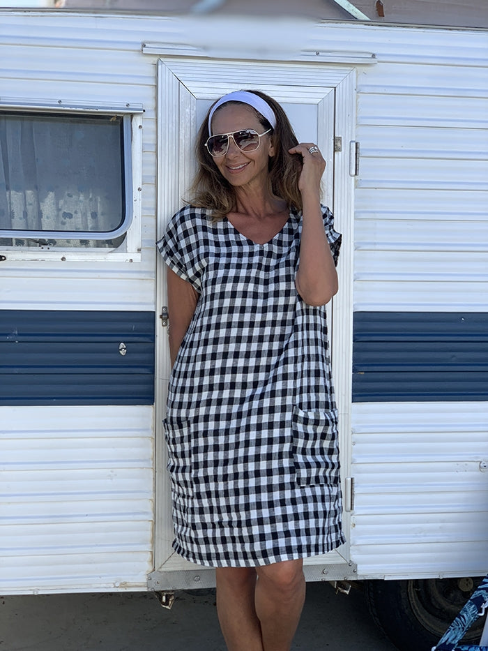 Pocket Check Dress