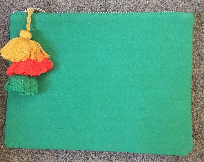 Jade Green Tassel Clutch