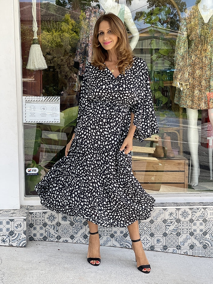 Luna Dress - Black Cloudburst