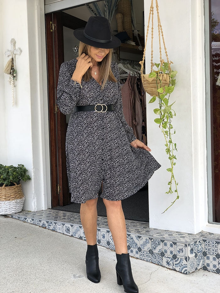 Cassidy Dress - Leaf Print