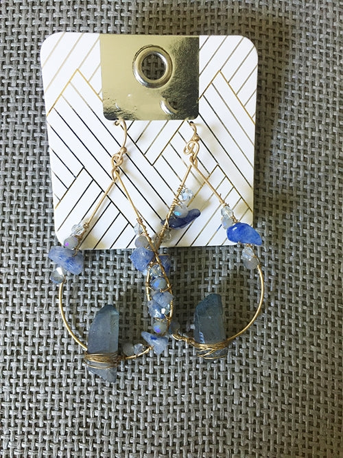 Juarez Crystal Earrings - Blue