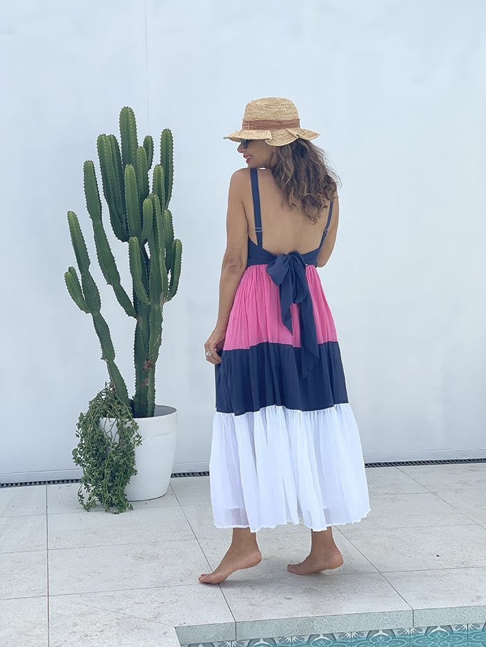 English factory colorblock maxi dress deals