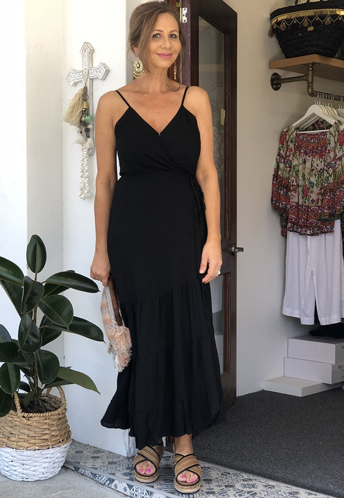 Vivienne Black Wrap Dress