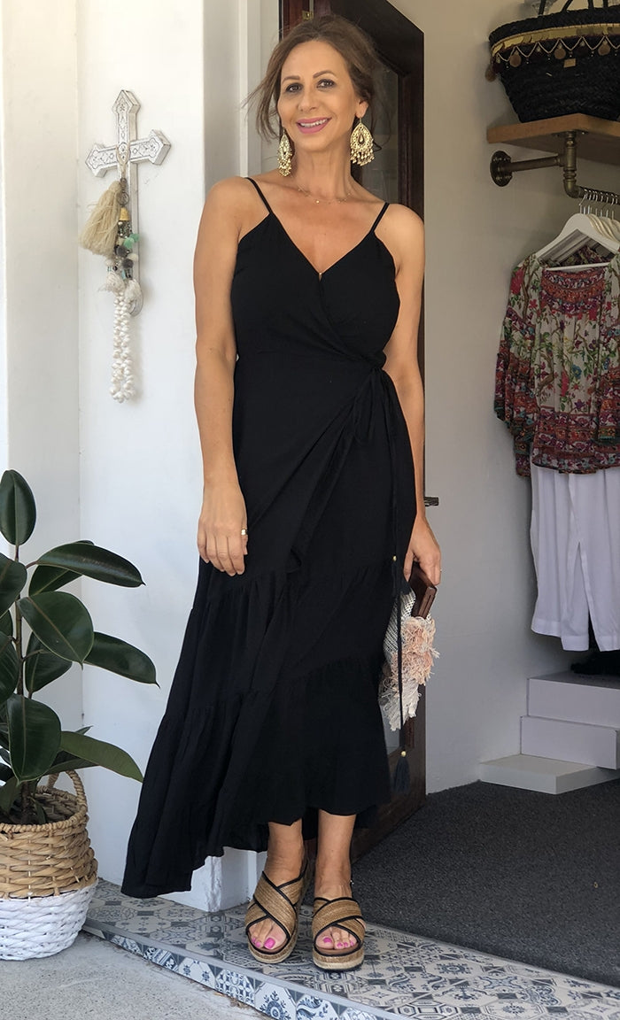 Vivienne Black Wrap Dress