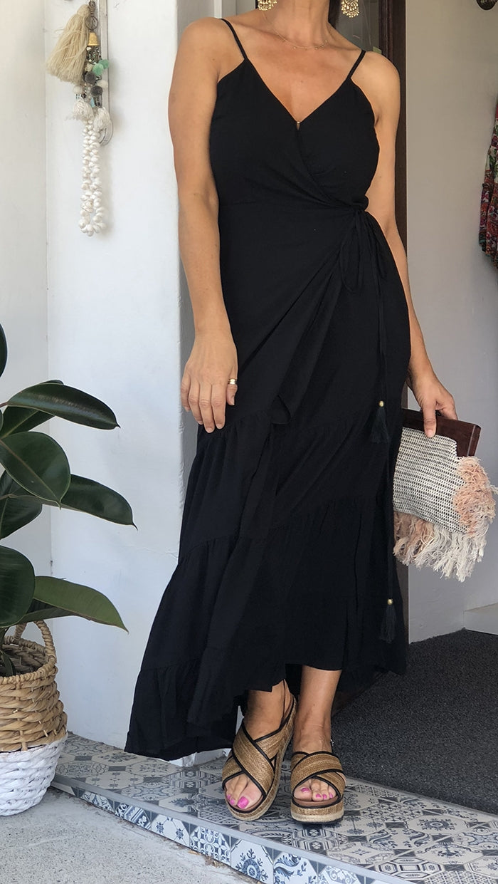 Vivienne Black Wrap Dress