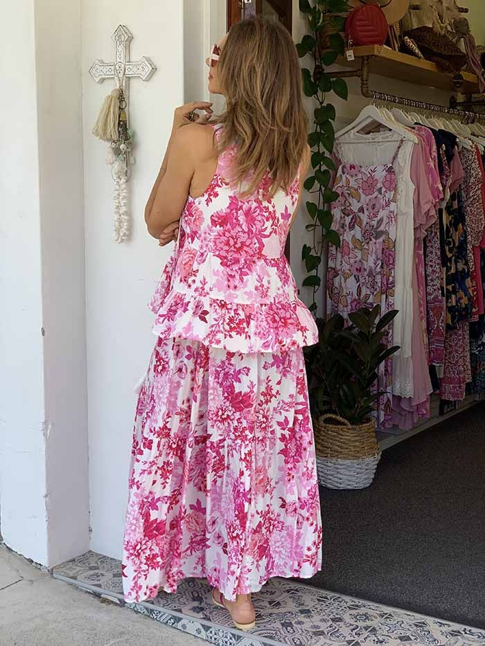 Camille Skirt - Pink Floral