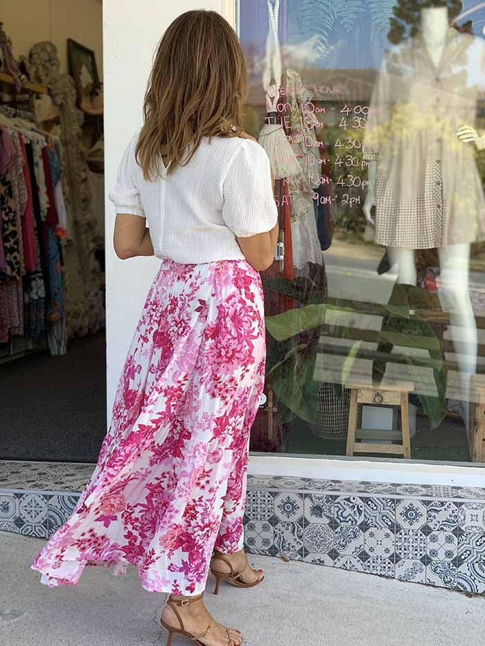 Camille Skirt - Pink Floral