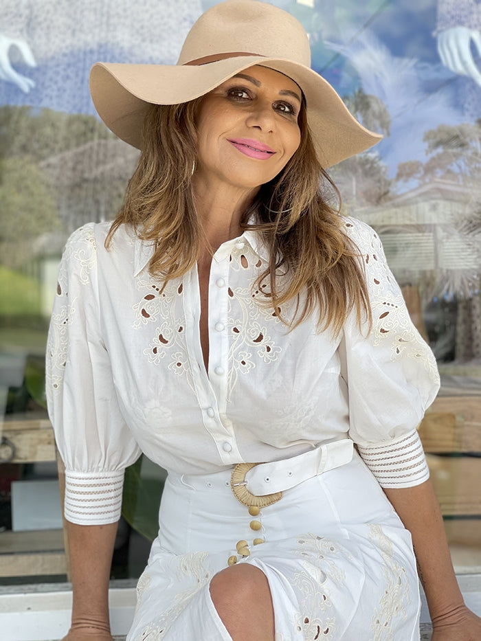 Latzia Blouse - White