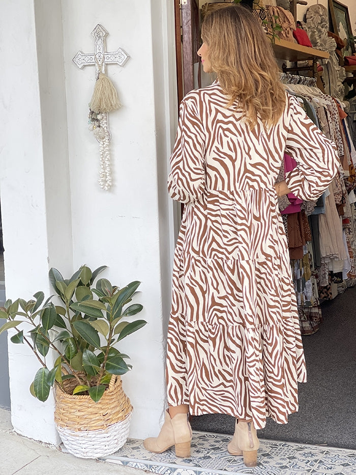 Molly Longsleeve Zebra Dress