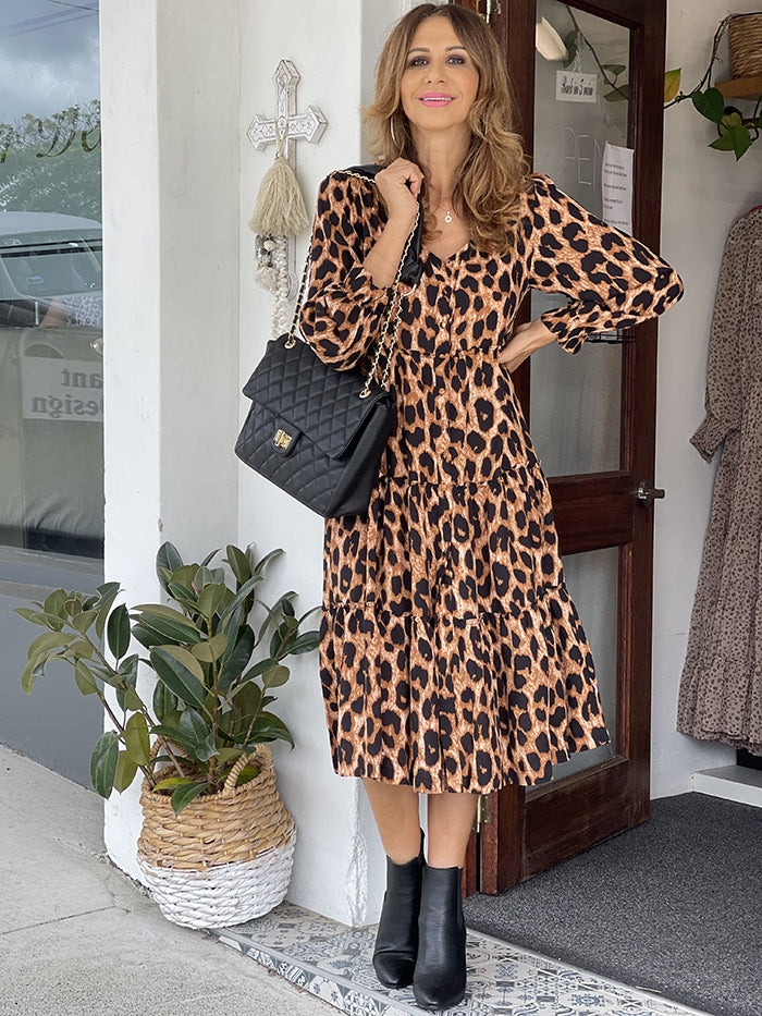 Gracie Longsleeve Animal Dress