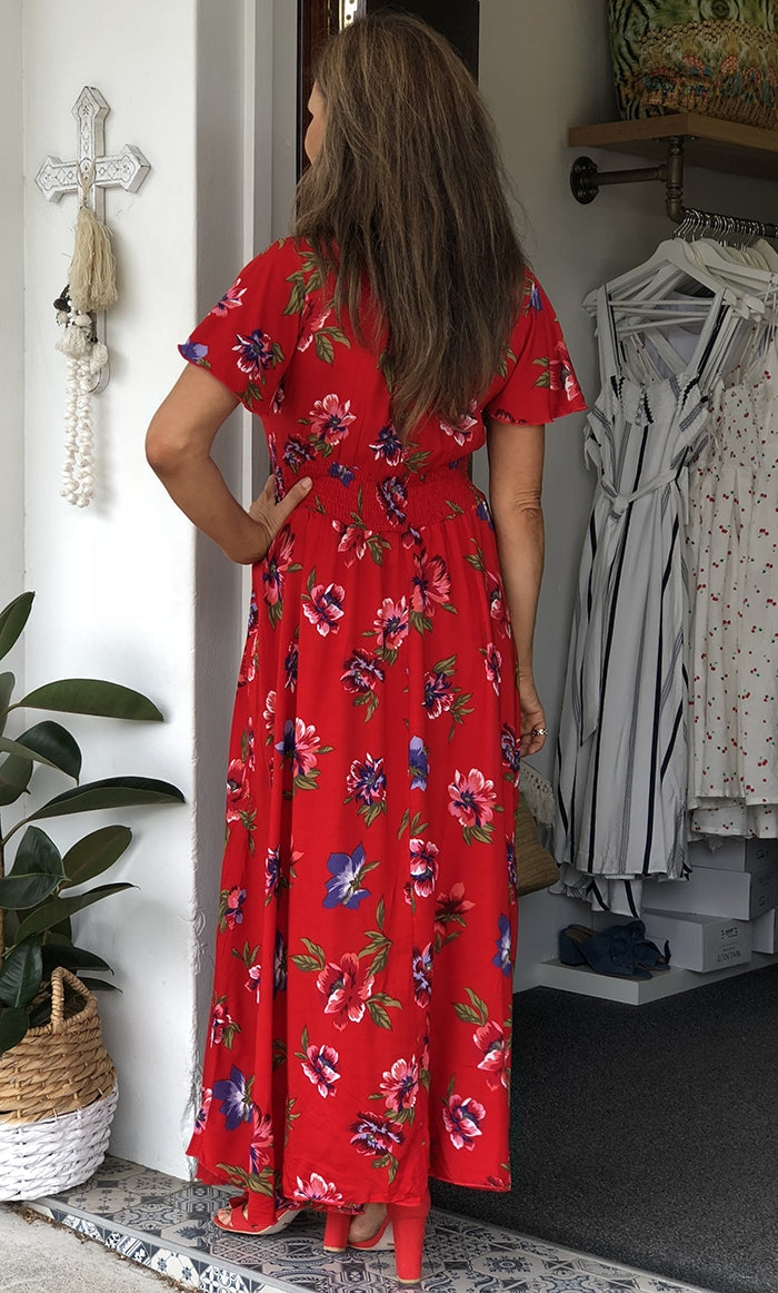 Nataly Dress - Red Floral