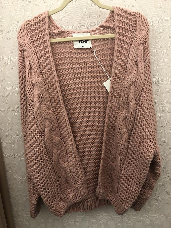 Blush cable knit